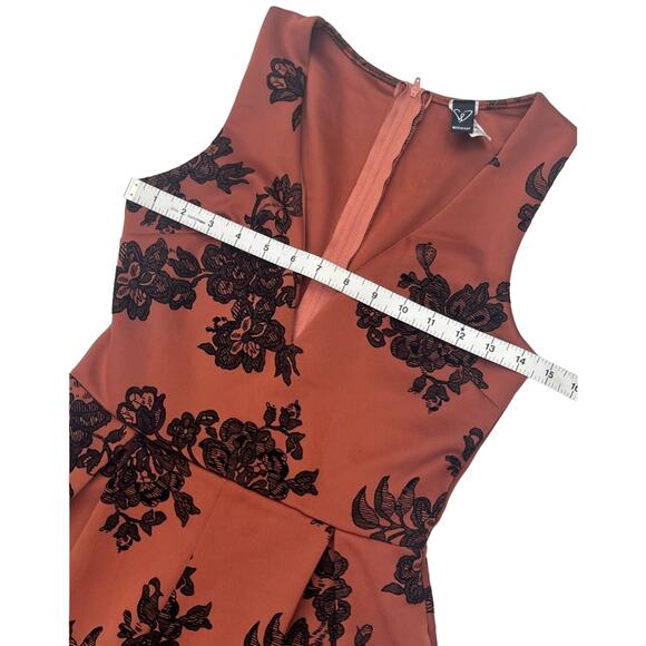 Windsor Shorts Romper Playsuit Sml Terracotta Burnt Velvet Whimsigoth Fairygoth - Picture 7 of 9